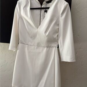 Alice + Olivia Elegant Cream Long Sleeve Dress